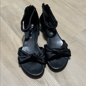 Barca Black Italian Leather Sandals Size 39